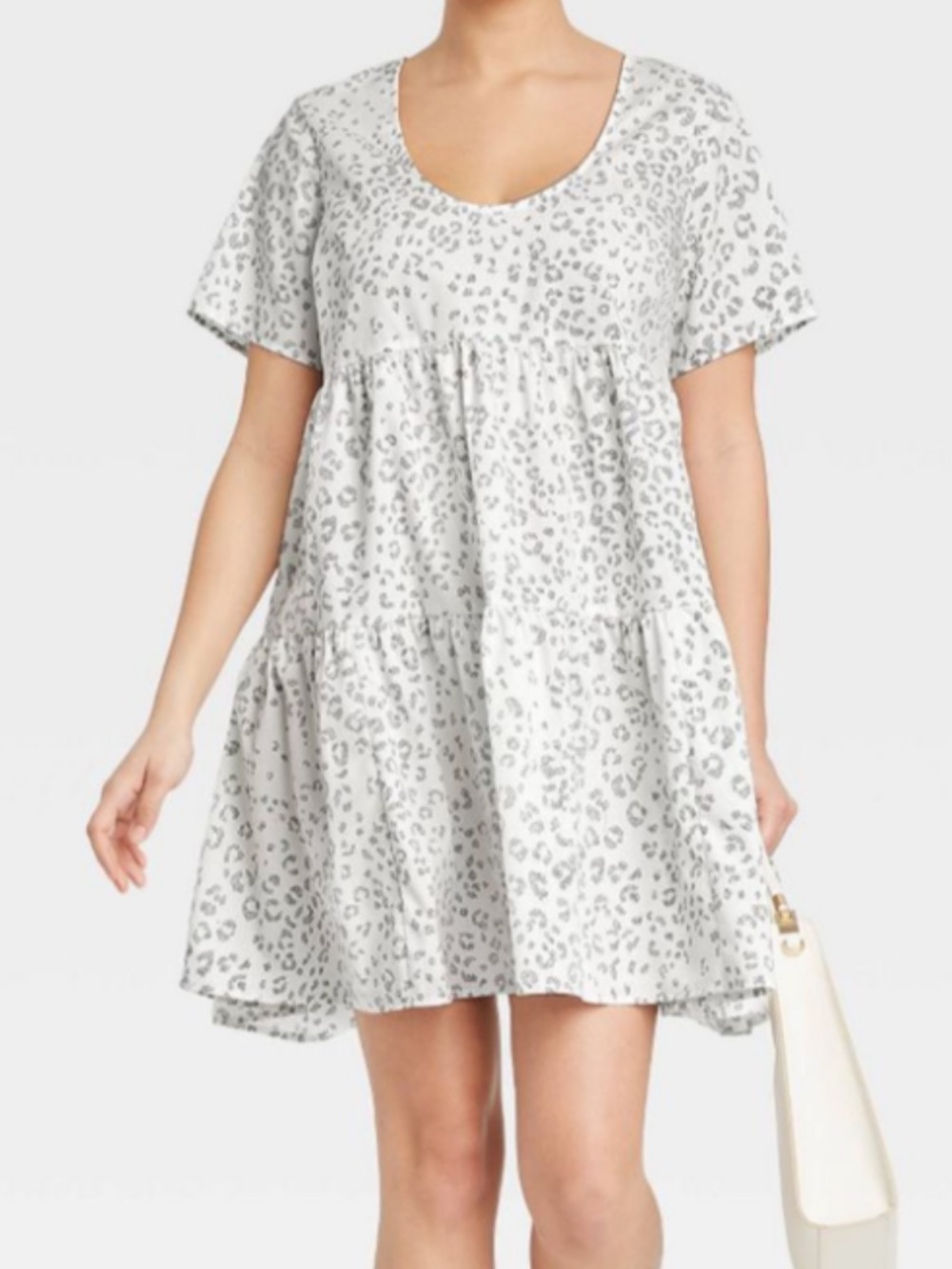 a new day Cream Dress with Gray Leopard Print 100% cotton size S